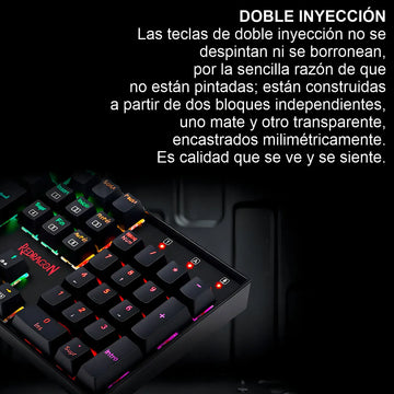 Teclado Gamer Redragon Mitra K551 Spanish Red Switch Black Teclado Negro Idioma Español España