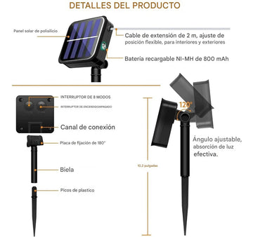 Luces Navideñas Con Panel Solar 300 Led Amarillo - 30 Metros