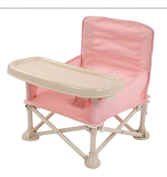 Silla Plegable Para Bebe Portatil Con Bandeja - Comedor Silla Bebe Rosa
