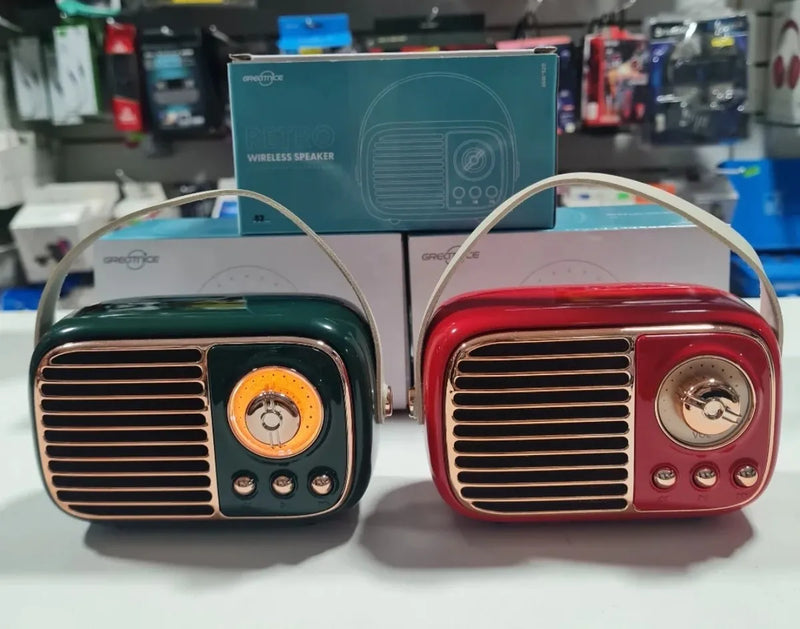 Parlante Bluetooth Radio Fm Vintage Recargable 5v Lector Usb Rojo, Verde, Beige
