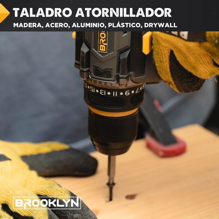 Taladro Brooklyn Inalambrico 50/60 Hz + 2 Baterias 20v Taladro Atornillador