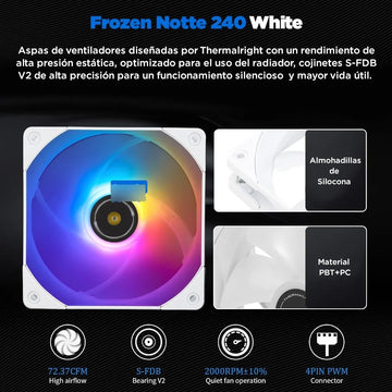 Enfriamiento Liquido Pc Cpu 240 Mm Argb Lga 1700 Am5 Blanco