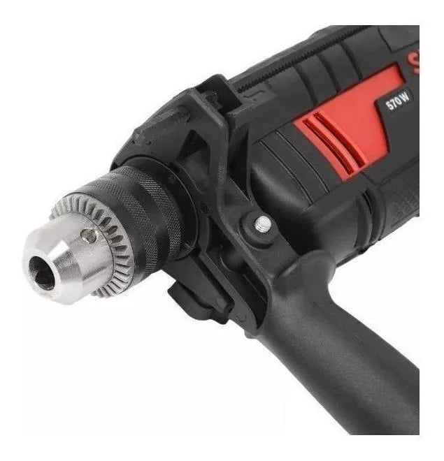 Taladro percutor atornillador eléctrico de 10mm Skil 6555 570W + 0 baterías de 0mAh + accesorio con caja de cartón