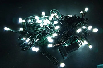 Serie Navideña Luz Led Blanca X200 Luces Cable Verde Paq. X8