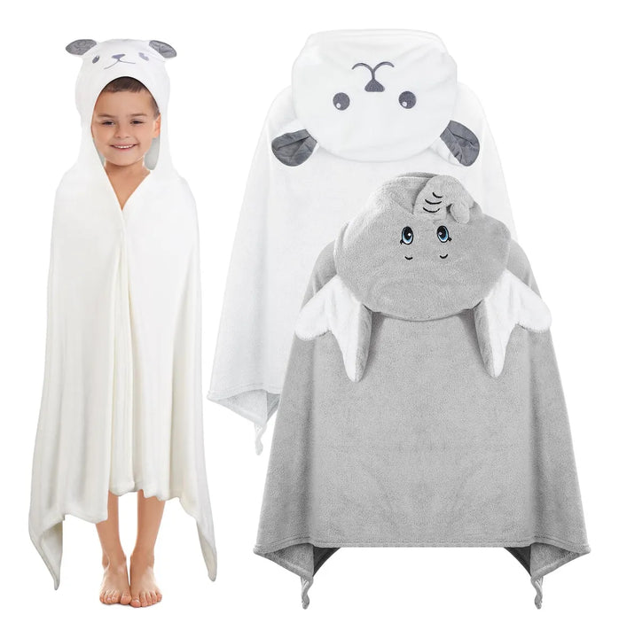 Preboun 2 Toallas De Bambu Con Capucha Para Ninos De 27.5 X
