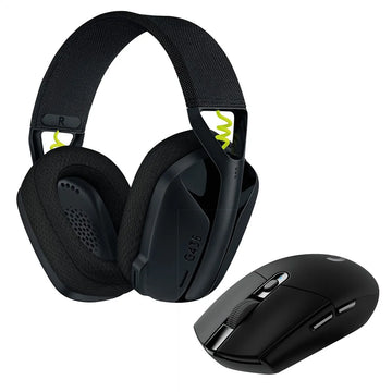 Logitech Diadema Gamer G435 Inalámbrica + Mouse Gamer G305 N Color Negro/Amarillo fluorescente