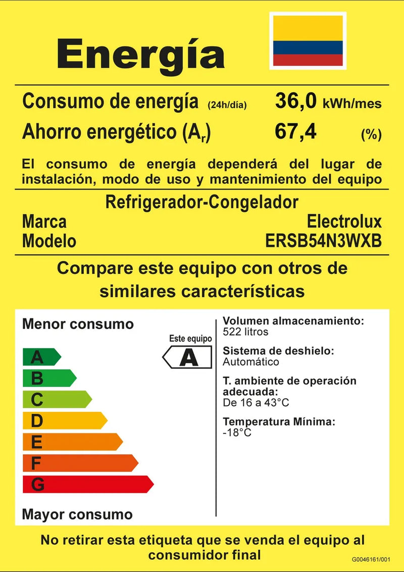 Nevecón Electrolux No Frost 522l Inverter Negro Ersb54n3wxb