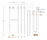 Set 2 Extensiones 10 Tubos Con Luces Navideñas Led