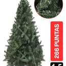 Árbol de Navidad Montañes 1.5m 266 Puntas Gio Home Pino Navideño Look Natural Base Plastica Artificial para Decoración con Bolas Adornos Extensiones Cintas Bombillos Botas Campanas Luces Estrella Noel