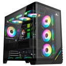 Gabinete Gamer Iceberg Wave L Vidrio Curvo 7 Ventiladores Negro
