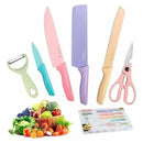 Juego De Cuchillos Set X6 Piezas Colores Pastel + Estuche Pateles