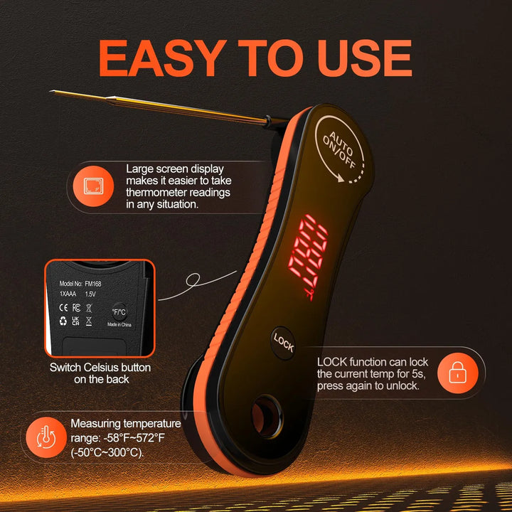 Termometro Digital De Carne De Lectura Instantanea De 0.5 Se