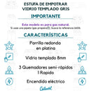 Estufa De Empotrar Vidrio Templado 62x52cm Gas Natural 6583 Color Gris