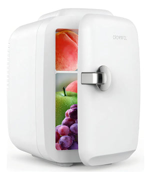 Crownful Mini Nevera Portátil De 4 Litros/6 Latas, Refrige. Color Blanco