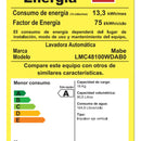 Lavadora Automática Mabe LMC48100WDAB0 18 Kg Carga Superior Digital Diamond Gray