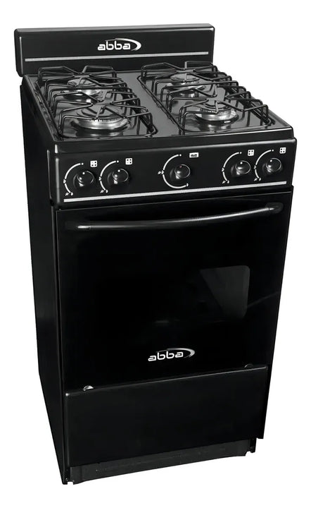 Estufa Con Horno Abba 4 Puestos Gas Propano At 101-1 N Color Negro