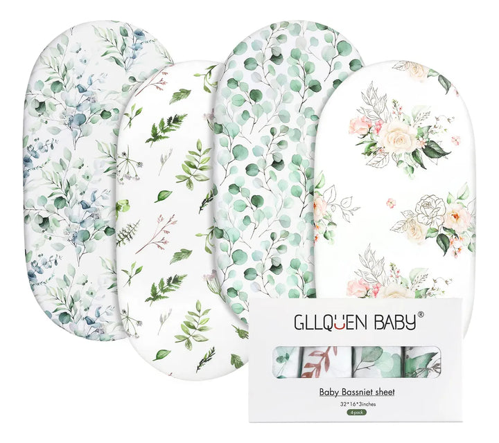 Gllquen Baby Juego De 4 Sbanas Para Moiss, Transpirables Y A