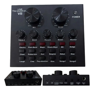 Interfaz de audio Soundpro V8 negra 2.ª gen