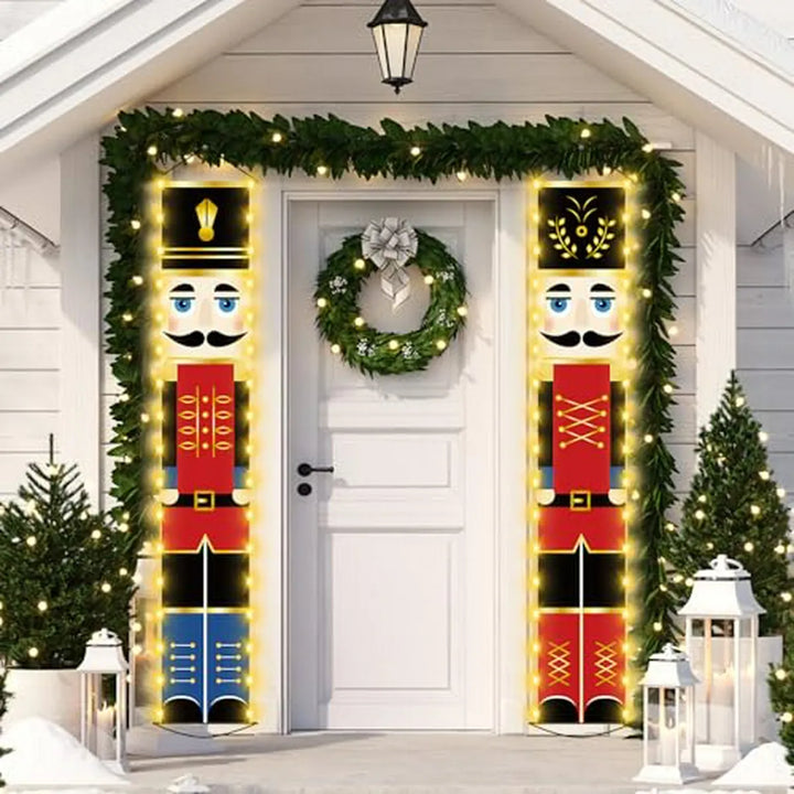 Decoración Navideña: Nutcrackers Luz Led, Banners Y Outdoor