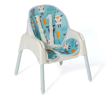 Silla Comer Bebe Multifuncional 3 En 1 Se Transforma Mesa Multicolor Azul Claro