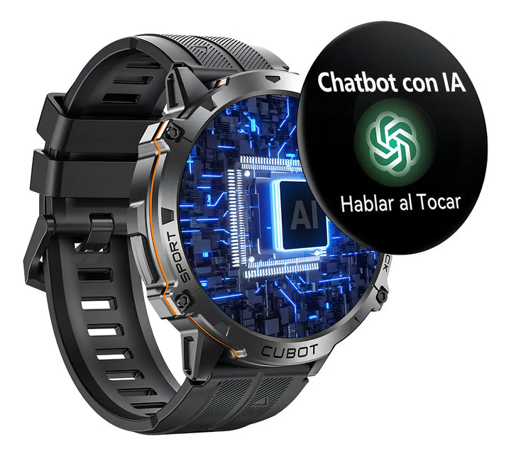 Cubot Smartwatch Reloj Inteligente X3 Bluetooth Llamada 1.73 Impermeable Negro