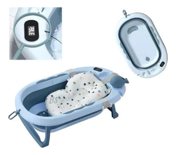 Bañera Tina Para Bebe Plegable Color Azul