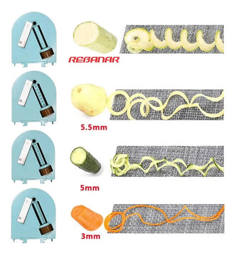 Cortador Vegetales Espiral Rallador Verdura Spaguetti 4 En 1