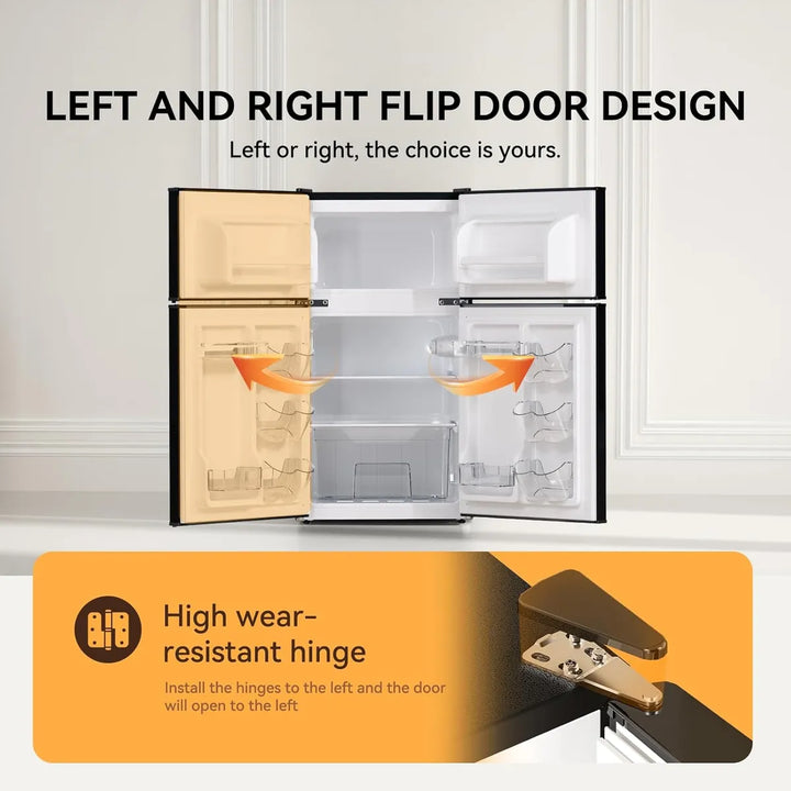 Mini Nevera Ultra Silenciosa Con Congelador 3.2 Cu.ft