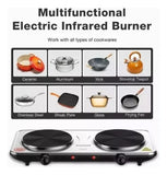 Estufa Eléctrica De 2 Puestos 2000w Plateado