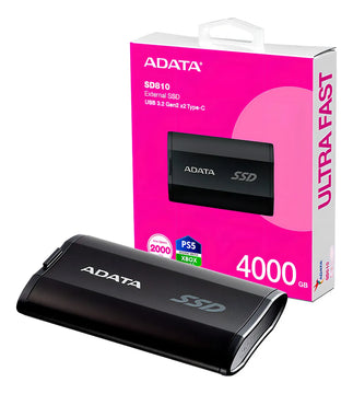 Unidad Solida Externa Adata Sd810 4tb Usb 3.2 (usb-c) Color Negro