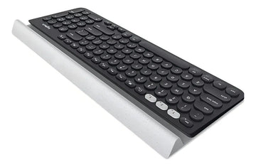 Teclado bluetooth Logitech QWERTY español latinoamérica color negro y blanco