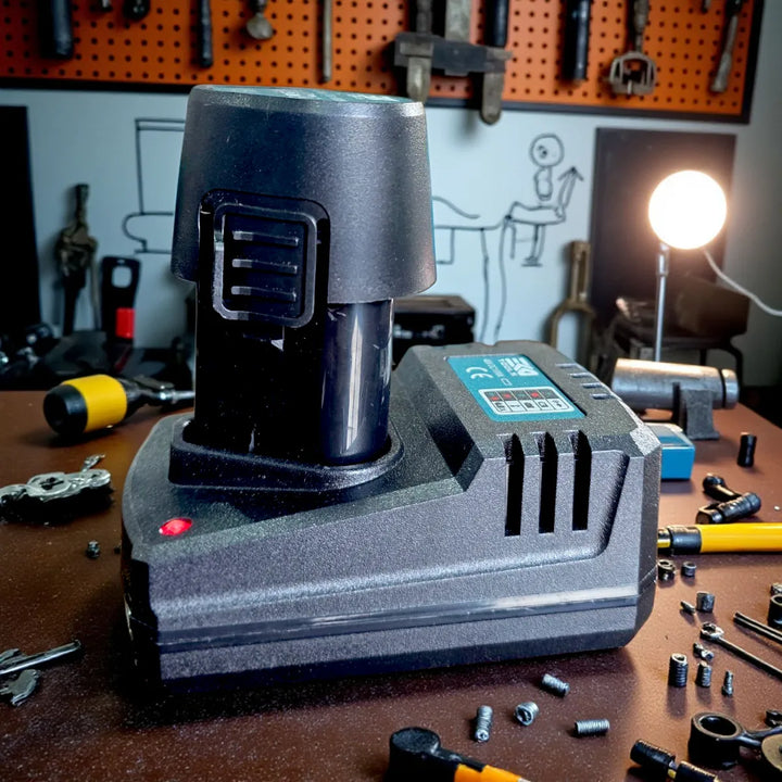 Taladro Inalambrico 18v Percutor Brocas 2 Baterias Oferta Azul Acero 50hz/60hz