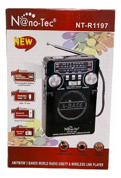 Radio Parlante Recargable Panel Solar Linterna Led Portátil Diseño