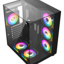 Chasis Gamer Iceberg Crystal Cube S Black Atx 6 Fans Argb Negro