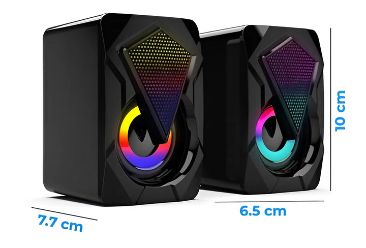 Bocinas Rgb Con Control Volumen Portátil 3.5mm