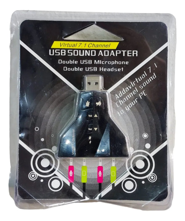Tarjeta De Doble Sonido 7.1 Usb Control De Volumen Plug Mic