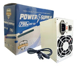 Fuente De Poder Atx 790w V.2 Pc 20-24 Pin Sata Ide Color Plateado 110V