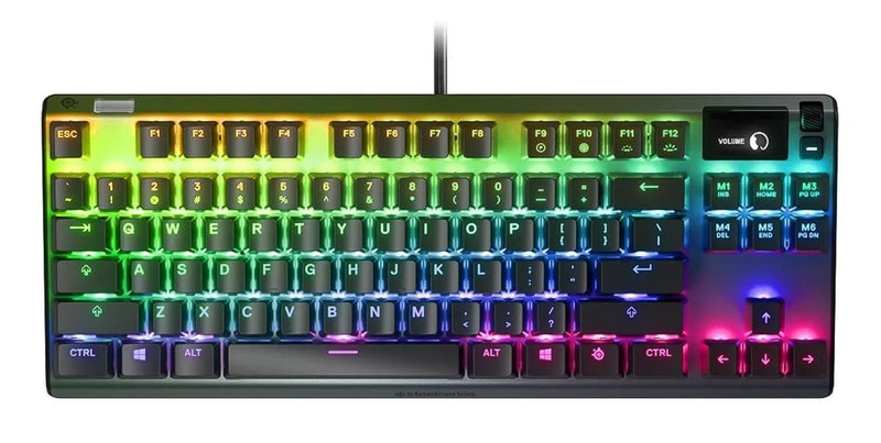 Teclado SteelSeries Apex QWERTY QX2 Red inglés US color negro con luz RGB