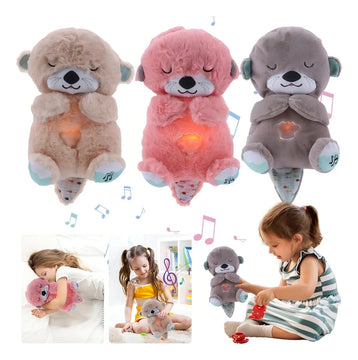 Peluche Realista Nutria Bebe Estimulacion Sensorial Sonido, Color Marrón claro