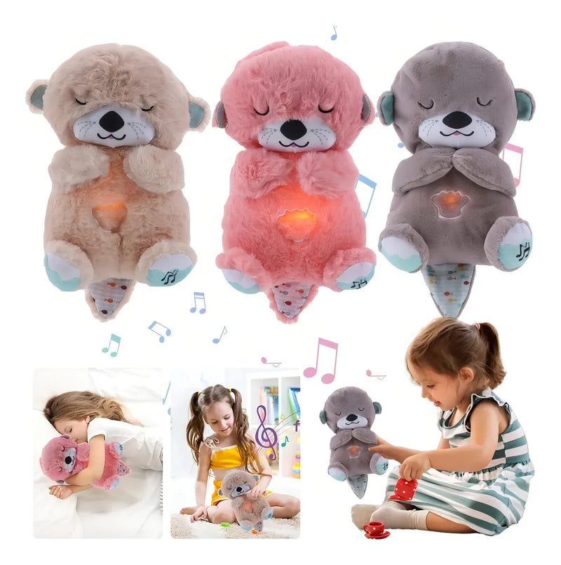 Peluche Realista Nutria Bebe Estimulacion Sensorial Sonido, Color Marrón claro