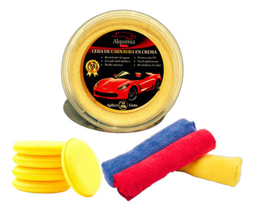 Cera De Carnauba Hidrofóbicas + 5 Esponjas + 3 Paño