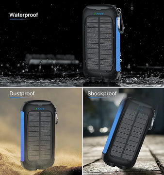 Cargador Solar, Cargador De Teléfono Portátil De 38800 Mah Azul Claro
