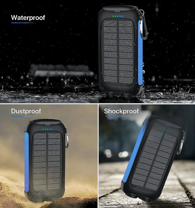 Cargador Solar, Cargador De Teléfono Portátil De 38800 Mah Azul Claro