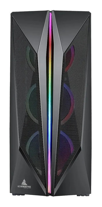 Combo Chasis Gamer Iceberg Flow X Plus 6 Ventiladores Filtro Negro