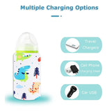 Botella Portátil Para Leche Con Usb Y Termostato Dinosaurio