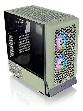 Gabinete Ceres 300 Matcha Green Tg Argb con 3 ventiladores Tt