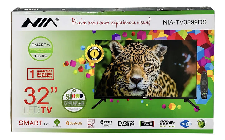 Televisor Led Smart Tv 32 Pulgadas Tdt Compratible con Android NIA TV3299DS Negro