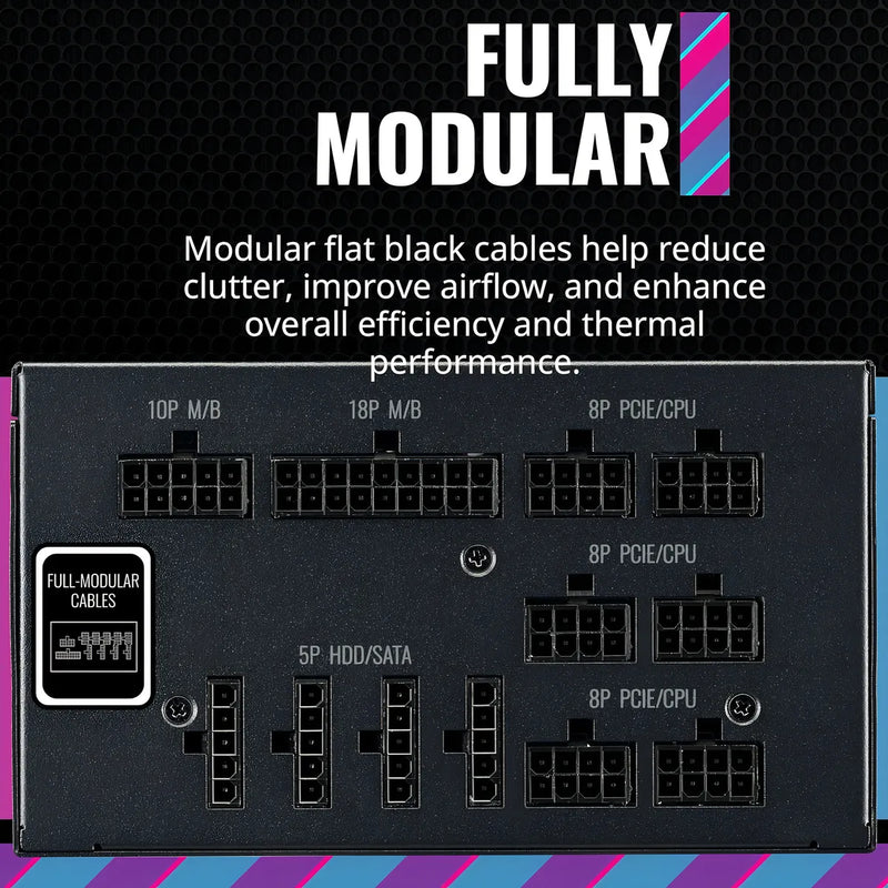 Fuente Cooler Master 850 V2 Mwe Full Modular 80 Plus Gold Color Negro