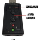 Adaptador Sonido Tarjeta De Audio 7.1 3d Usb Pc Canal Stereo