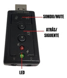 Adaptador Sonido Tarjeta De Audio 7.1 3d Usb Pc Canal Stereo